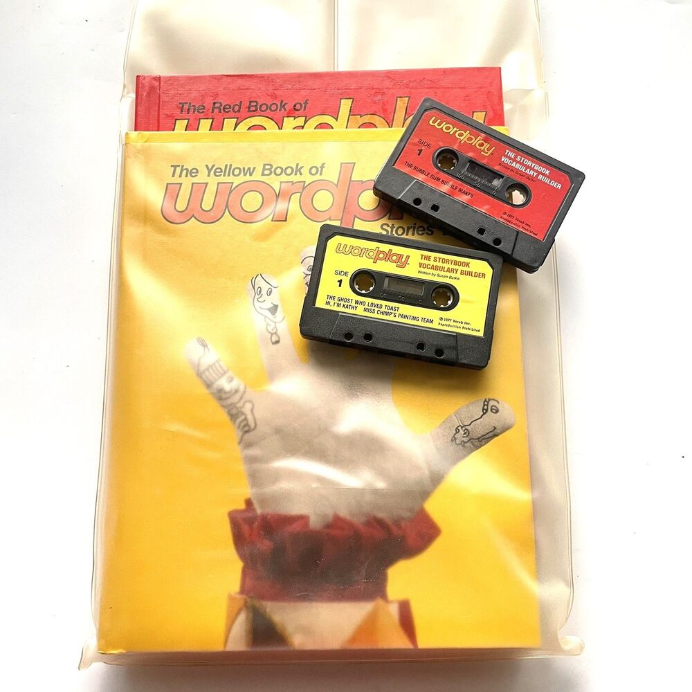 The Yellow & Red Book of Wordplay Stories 2 Cassette Tapes With Protective Cover